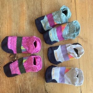 Three pairs of Bombas Run Ankle Socks Size Small
